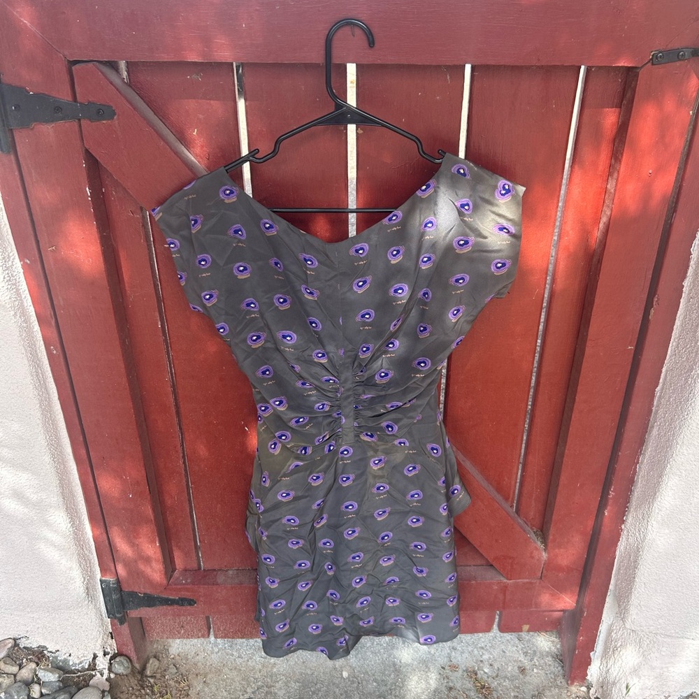 Rachel Comey Gray Dress with Purple Oyster Pattern